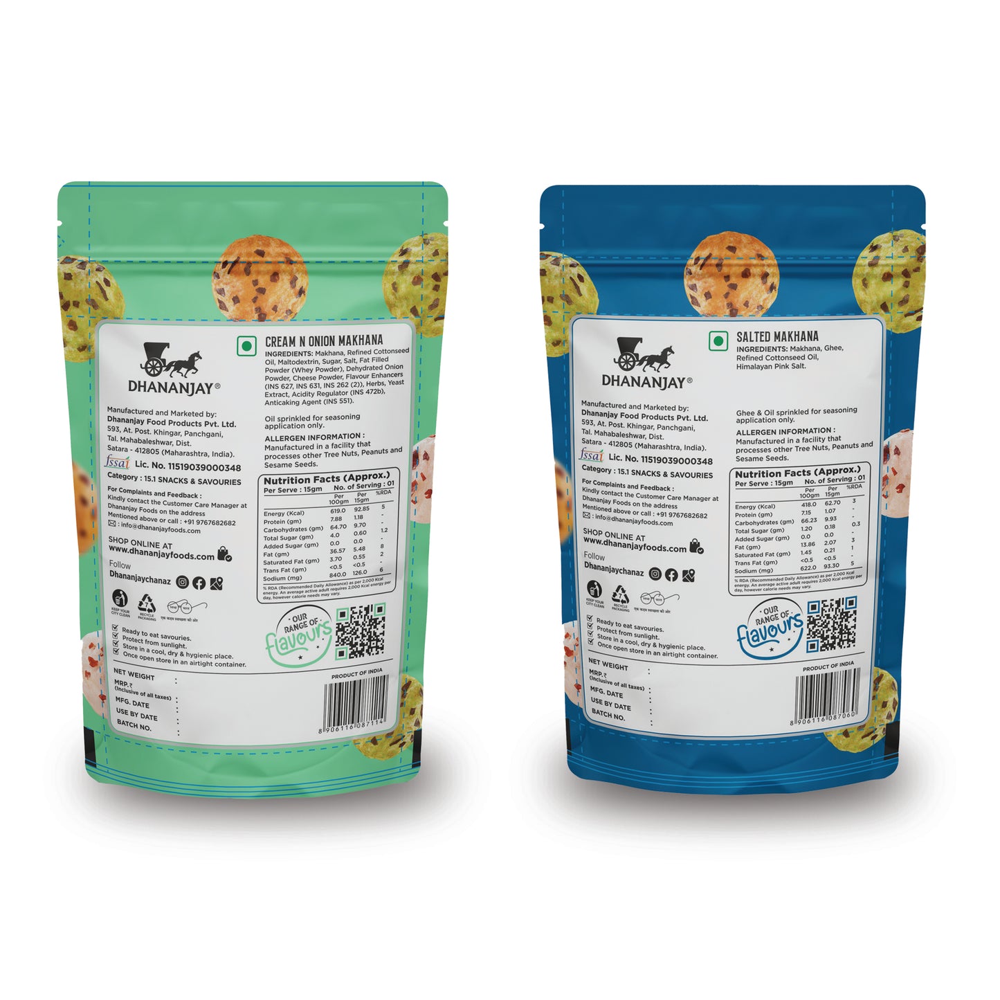 Cream & Onion and Salted Makhana (Pack of 2)