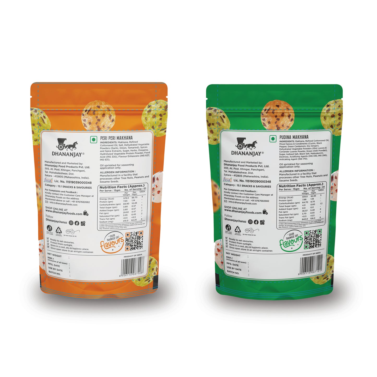 Peri Peri & Pudina Makhana (Pack of 2)