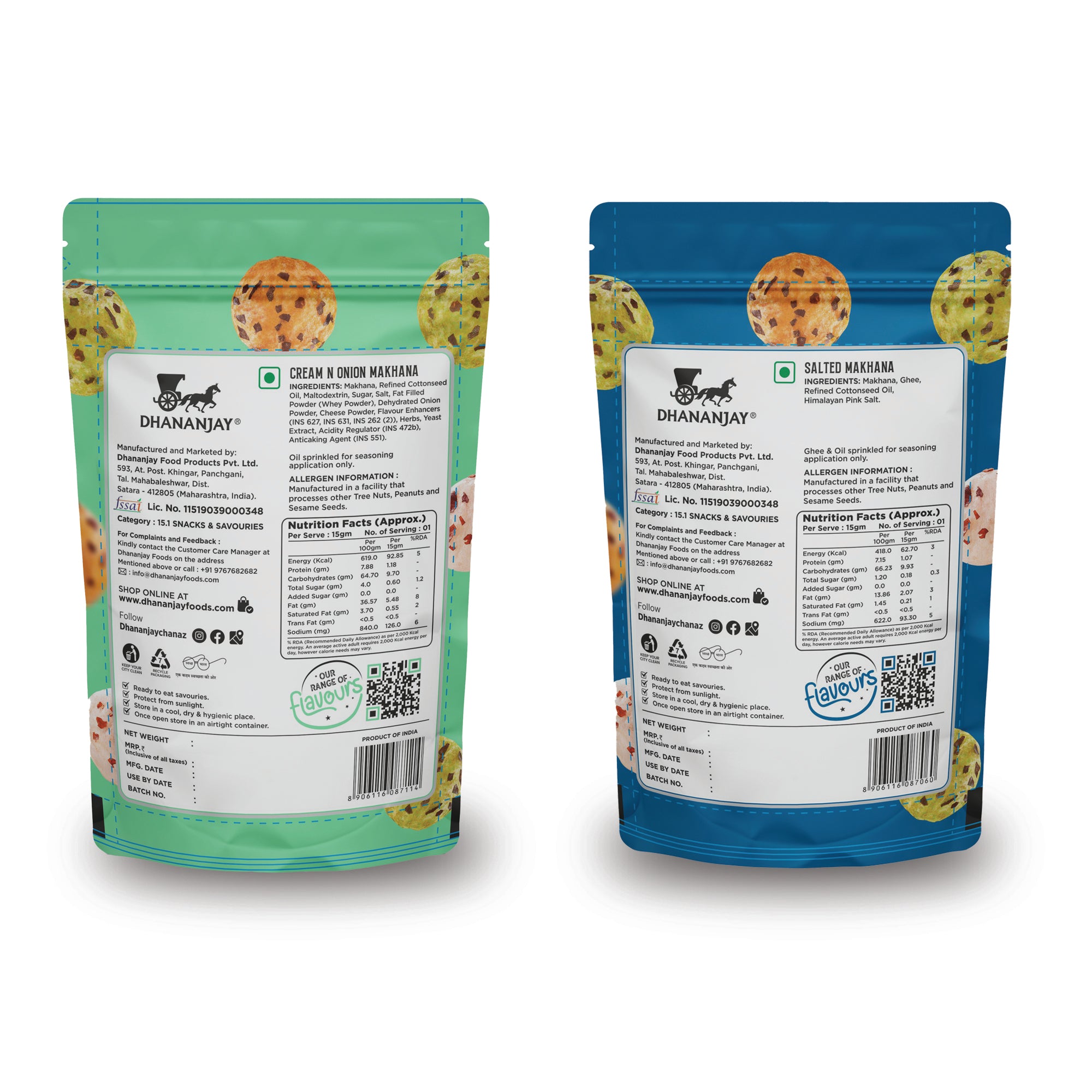 Cream & Onion and Salted Makhana (Pack of 2)
